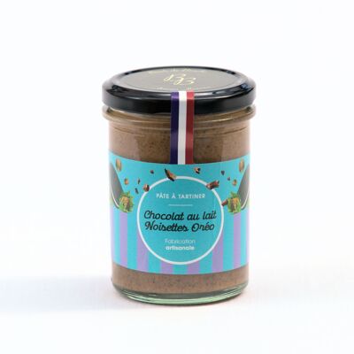 Milk chocolate, hazelnuts and Oreos spread (220g jar)