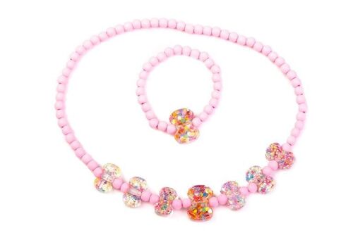 Set de collar y pulsera infantil - Elásticos - Bolas-lacitos