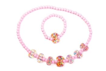 Ensemble collier et bracelet enfant - Elastiques - Boules-noeuds