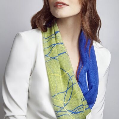 Cobalt Twist - Blue silk scarf