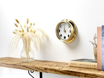 TABIC Horloge classique faite à la main avec phases de lune en laiton massif – Horloge murale élégante pleine lune avec cadran blanc, décorations parfaites et cadeau 1