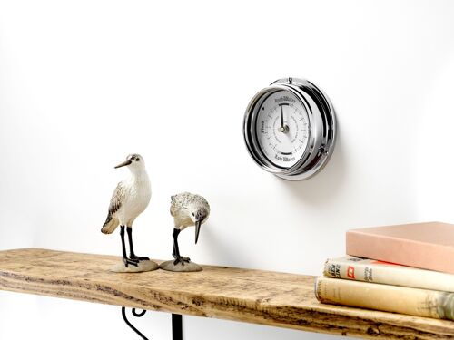 Handmade Tide Clock In Chrome With White Dial