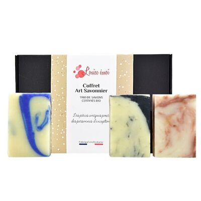 Art Savonnier Christmas box - Unique marbled soaps - Certified Organic