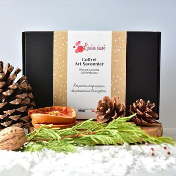 Coffret de Noël Art Savonnier - Savons marbrés uniques - Certifié Bio 2