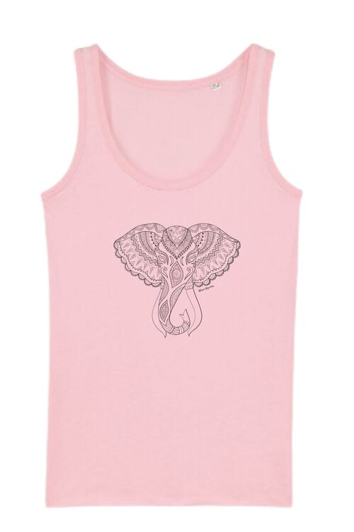 Elephant Yoga Vest Top Cotton Pink
