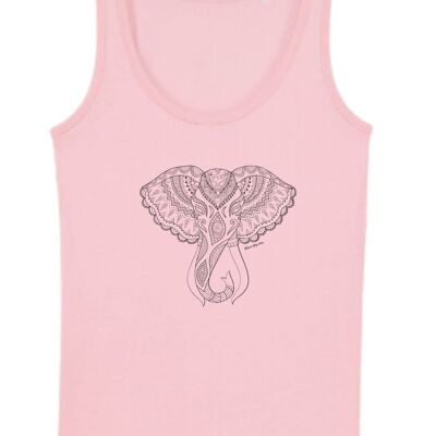 Elephant Yoga Vest Top Cotton Pink