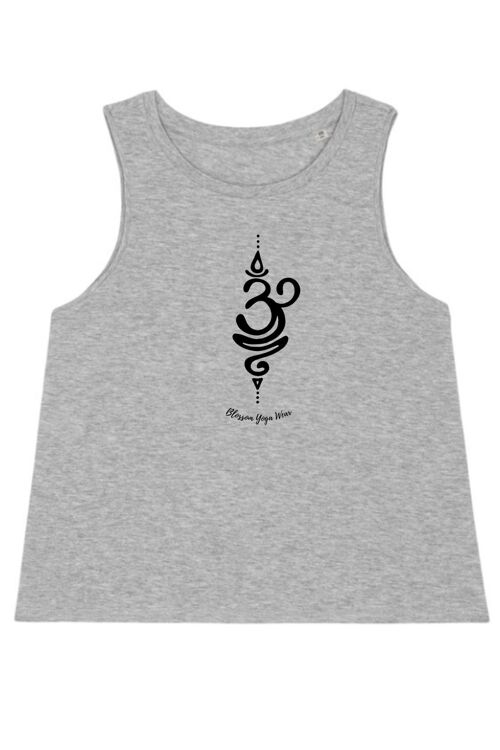 Grey Sanskrit Breathe Yoga Vest Top