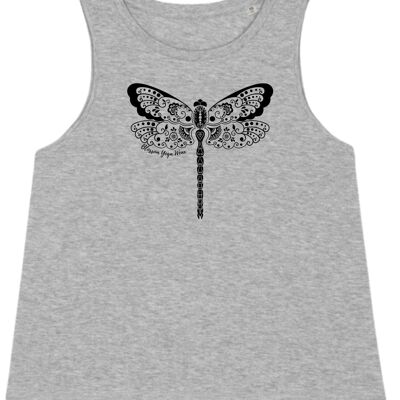 Grey Dragonfly Yoga Vest Top