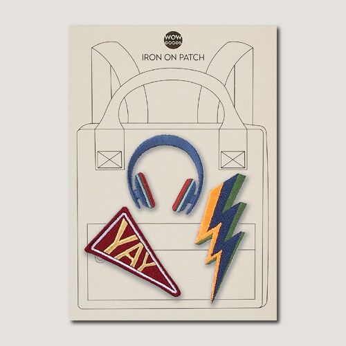 IRON ON PATCH - Yay a lightning headphone