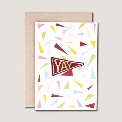 GREETING CARD - with iron patch Yay