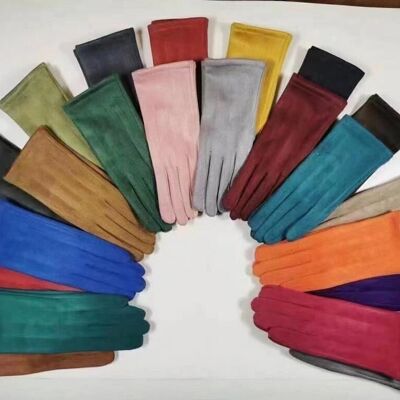 Preciosos Guantes de Lana para Mujer de Talla Única y Colores Lisos