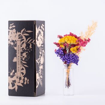 Mini bouquet de fleurs avec vase et coffret cadeau - cadeau pour anniversaires, baptêmes et comme petit remerciement 16