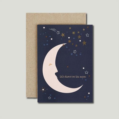 GREETING CARD - Let's dance on the moon