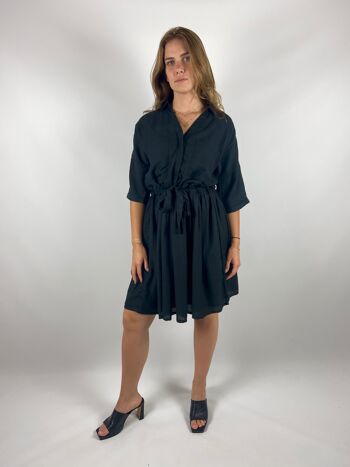 Robe oversize Noir 100% Fibre de Soja 3