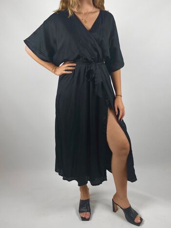 Robe Longue Noir 100% Fibre de Rose 2