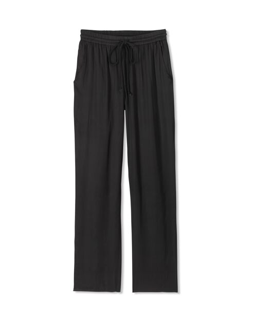 Pantalon Lacet Noir 100% Fibre de Rose