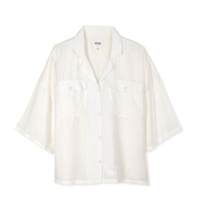 Blusa Crudo Cuello Cubano 100% Fibra de Plátano