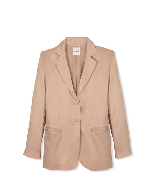 Veste Blazer Epaulettes Beige 100 % Fibre d'Orange