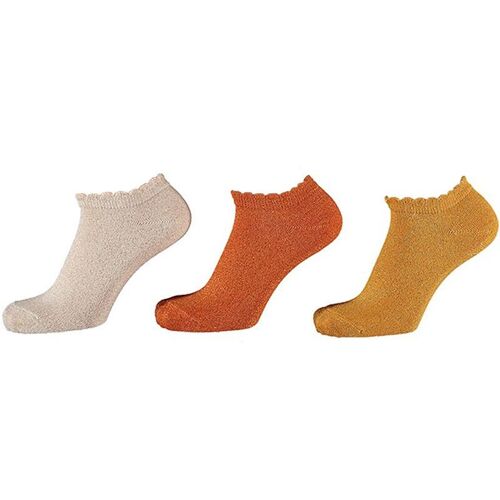 iN ControL 3pack LUREX sneakersocks - terra