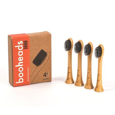Soniboo - Testine per spazzolino elettrico in bambù carbone compatibili con Sonicare* | Sbiancamento pulito 4PK