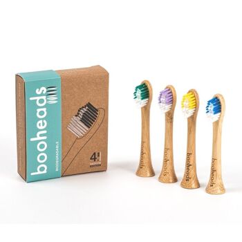 Soniboo - Têtes de brosse à dents électrique en bambou compatibles avec Sonicare* | Nettoyage en profondeur 4PK Multi 1