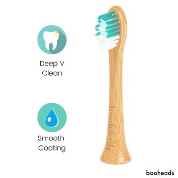 Soniboo - Têtes de brosse à dents électrique en bambou compatibles avec Sonicare* | Nettoyage en profondeur 4PK Multi 3