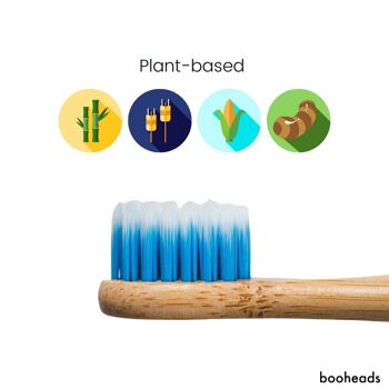 Soniboo - Têtes de brosse à dents électrique en bambou compatibles avec Sonicare* | Polish Clean 4PK Vert et Bleu 5
