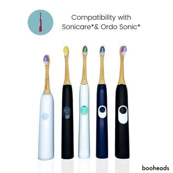 Soniboo - Têtes de brosse à dents électrique en bambou compatibles avec Sonicare* | Deep Clean 4PK ÉDITION ROSE 2