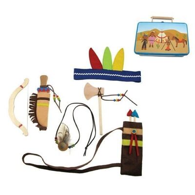 Set valigia indiano, travestimento in valigia di metallo per bambini - 22743