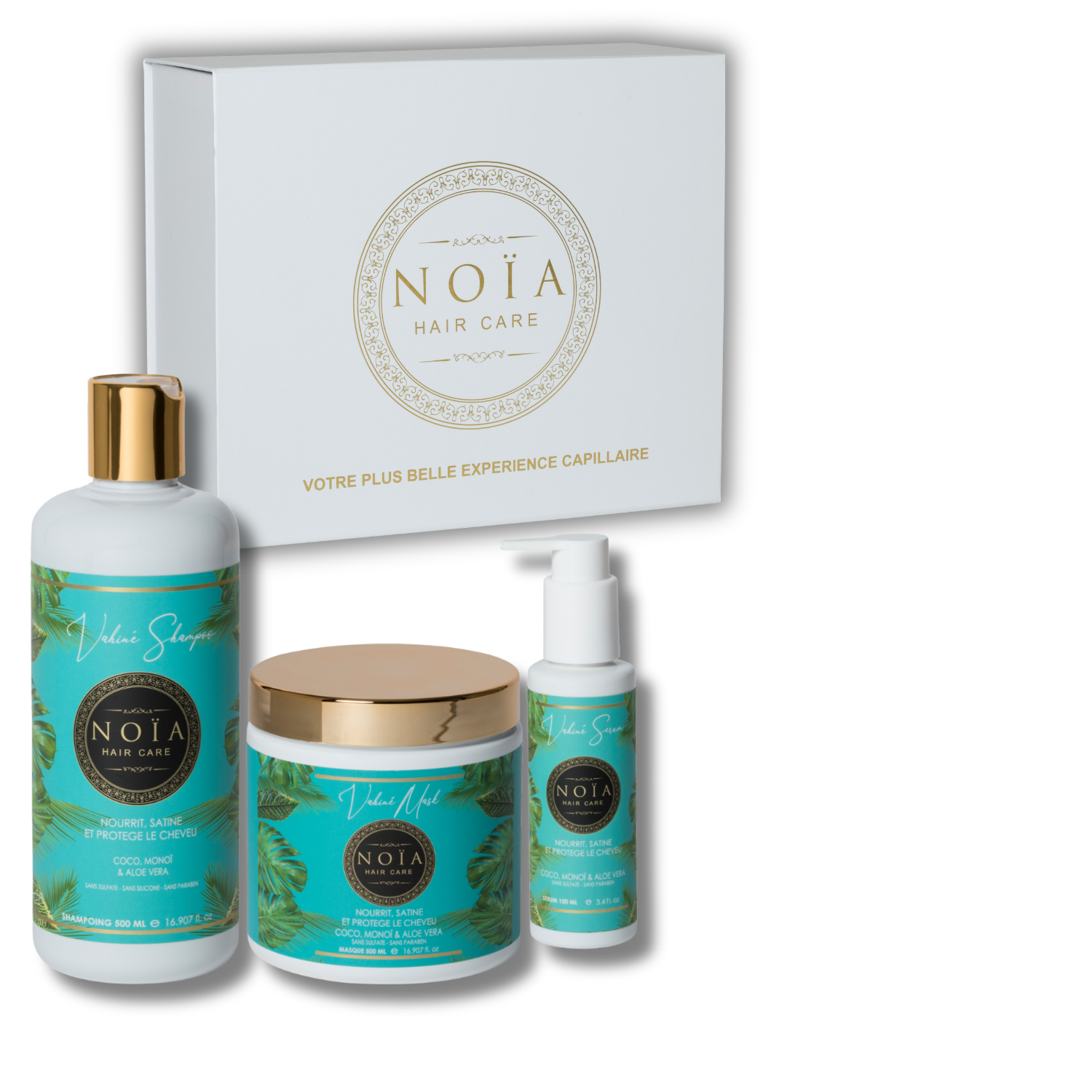 Vahine NOÏA Hair Gift Set – Nutrition & Hydration Routine – Shampoo, Mask & Serum