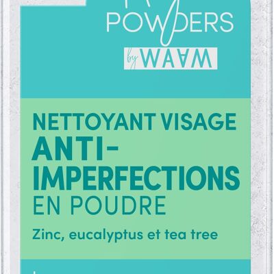 WAAM Cosmetics – Organic Anti-Blemish Powder Facial Cleanser – Water-Free – All Skin Types – ECOCERT ORGANIC Certified – Vegan – 40g – Preservative-free – Daily care with ZINC PCA