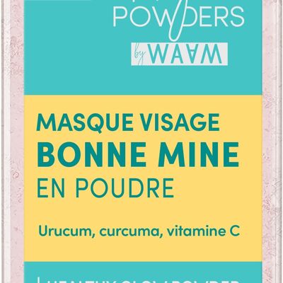 WAAM Cosmetics – Masque Visage Bonne Mine en Poudre BIO – Sans Eau – Tous Types de Peaux – Certifié BIO ECOCERT –Vegan – 50g – Sans conservateur – Soin quotidien à la vitamine C