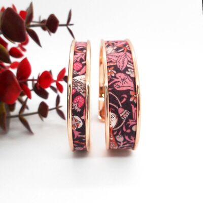 Strawberry burgundy adjustable bangle bracelet