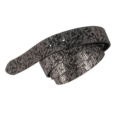 Cintura da donna in pelle Splendido nero-argento nobile 3 cm