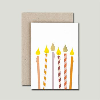 GREETING CARD - Candles blue 2