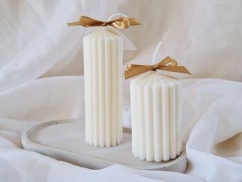 Bougies de soja pilier nervuré décoratif (paquet de 2uni) 1