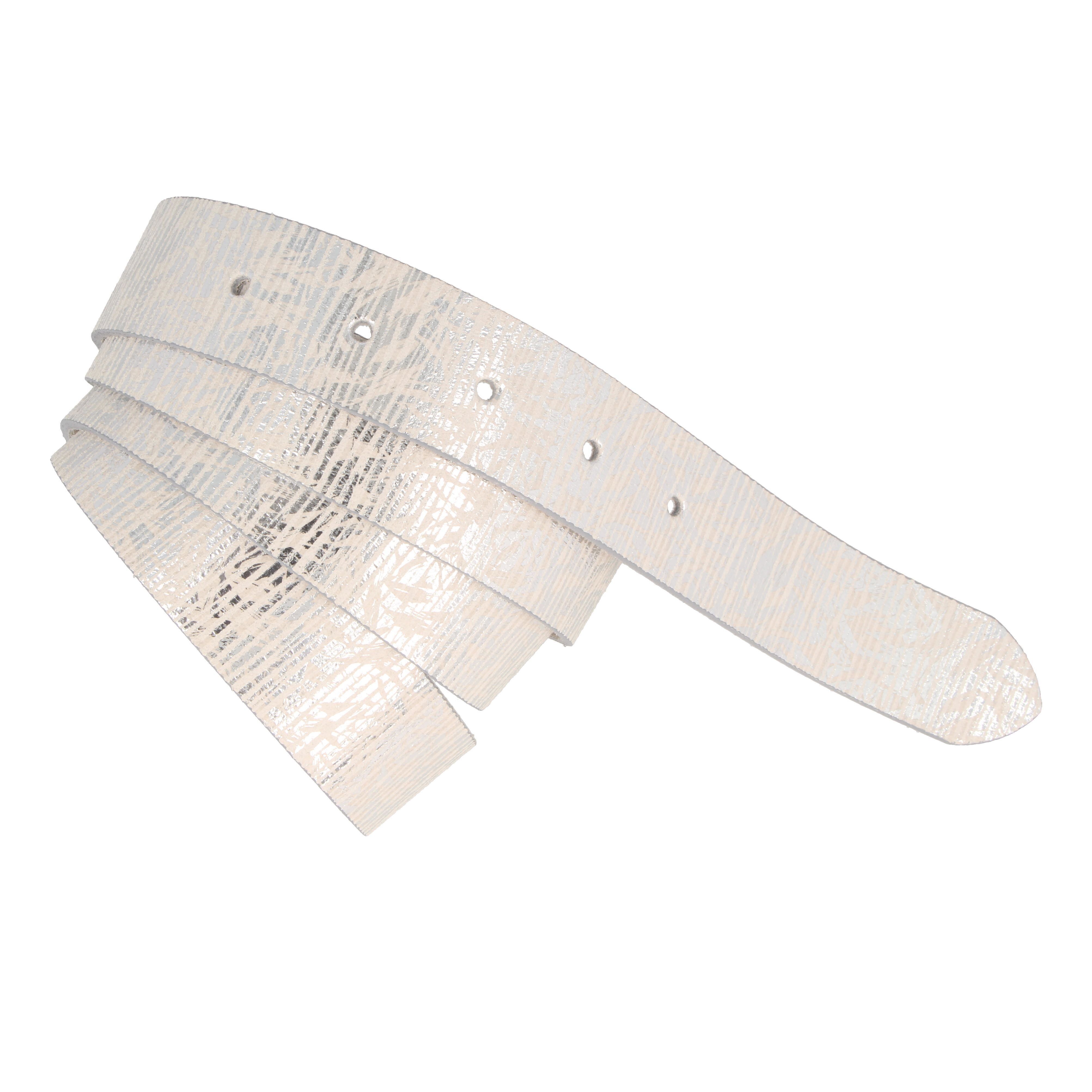 Cintura da donna in pelle Splendido argento elegante 3 cm