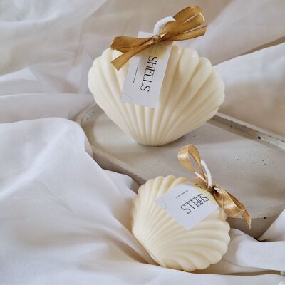 Decorative soy wax candle with sweet orange and sage shell