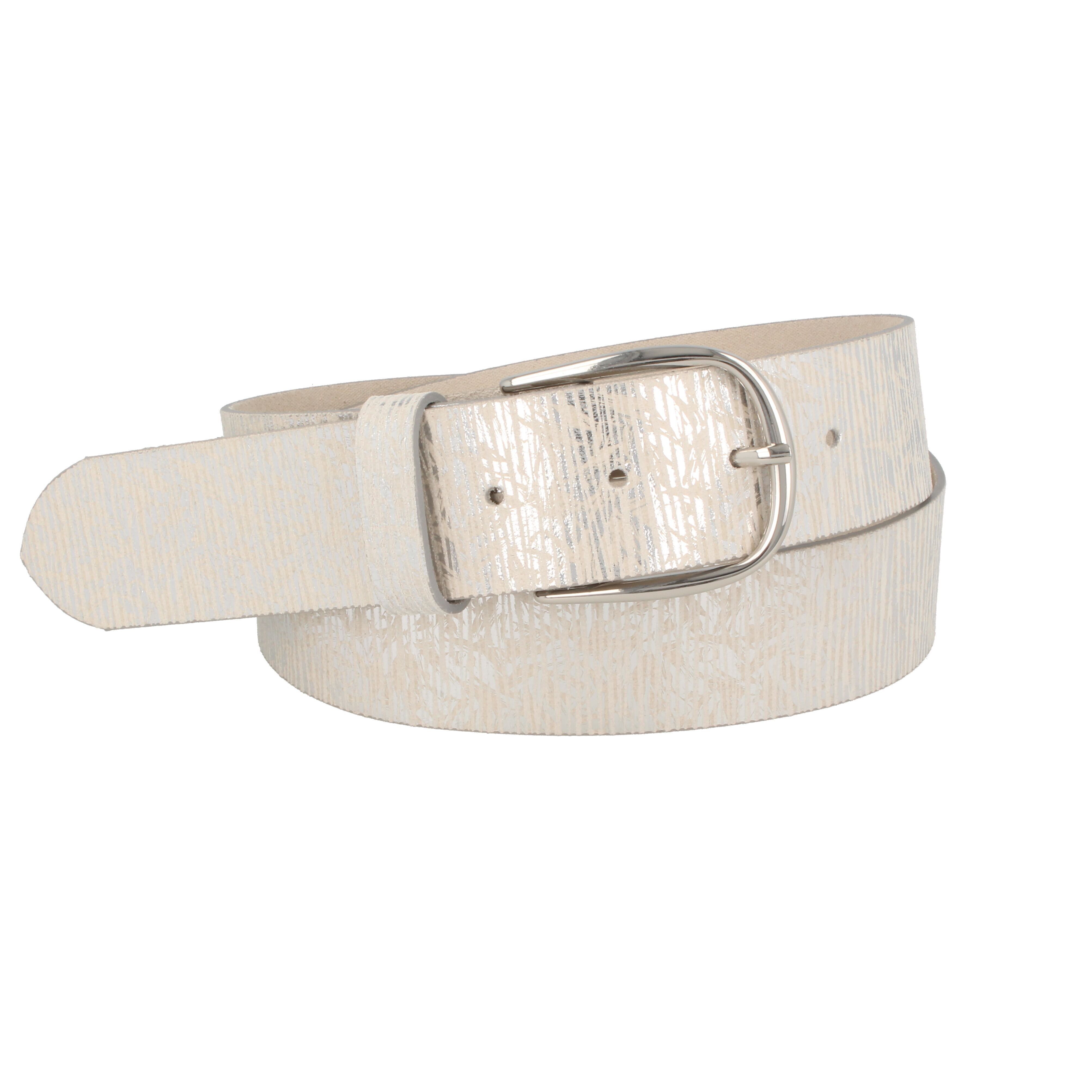 Cintura da donna in pelle Splendido argento-oro chic, elegante, ampia