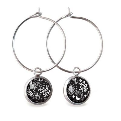 Silver surgical stainless steel hoop earrings - Namasté