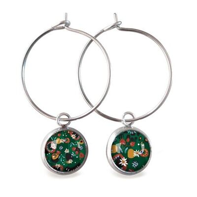 Silver surgical stainless steel hoop earrings - Edelweiss