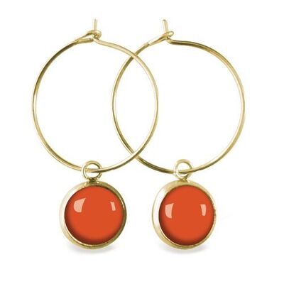 Gold surgical stainless steel hoop earrings - Flash Pumpkin