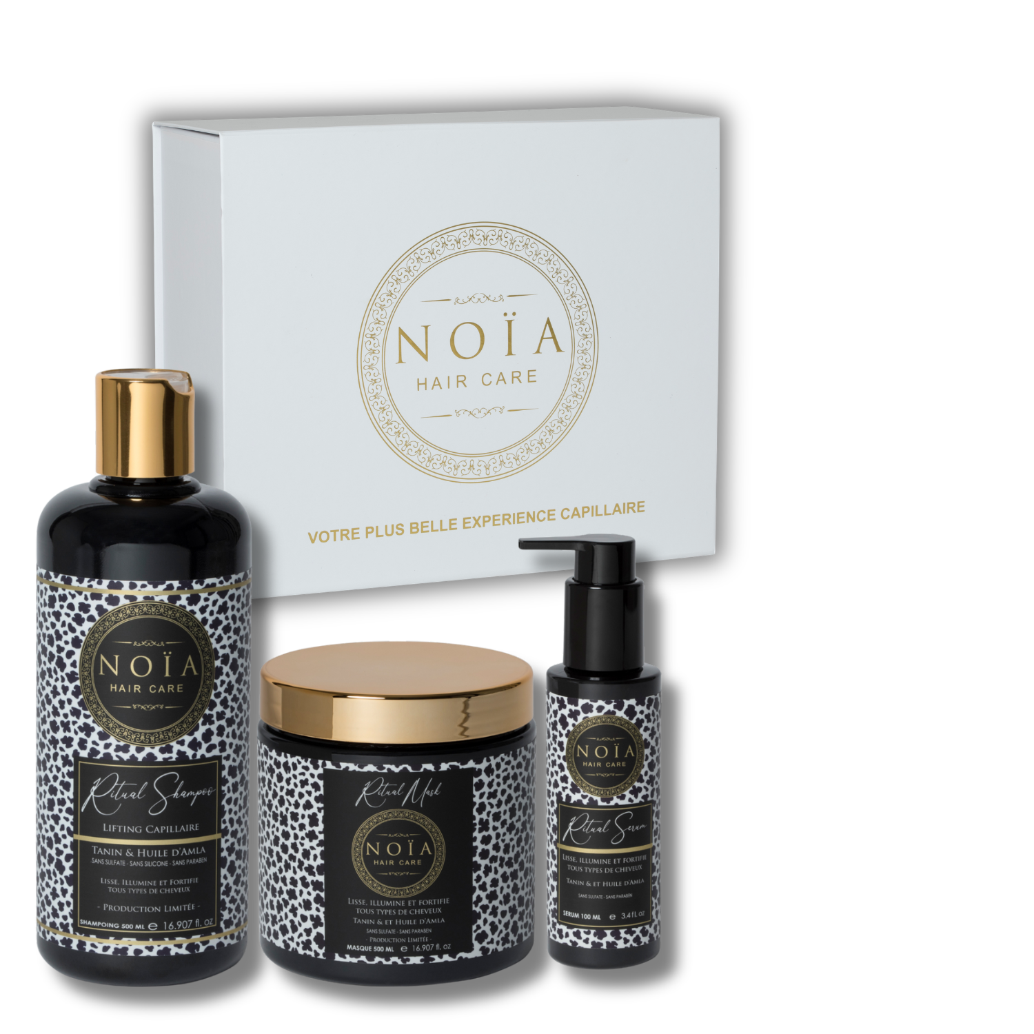 NOÏA Hair Ritual Set – Smoothing & Anti-Frizz Routine – Shampoo, Mask & Serum