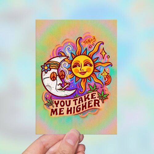 You take me higher - Greeting Cards, Post Cards, Valentines Cards