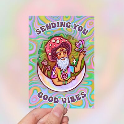 Sending you good vibes - Greeting Cards, Post Cards, Valentines Cards