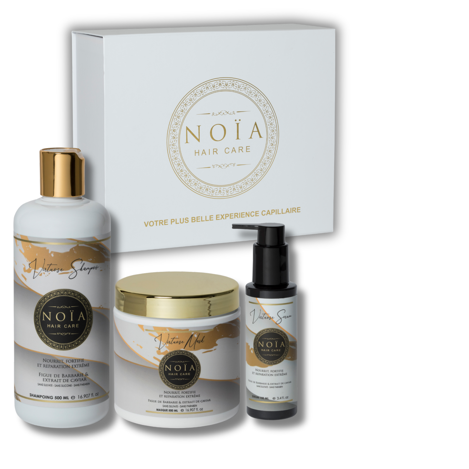 NOÏA Hair Virtuoso Set – Intense Nutrition & Repair Routine – Shampoo, Mask & Serum