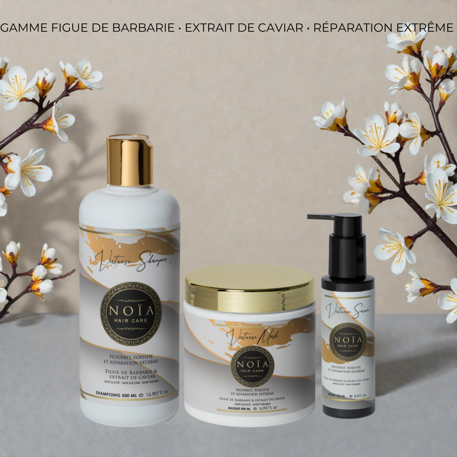 Coffret Virtuose NOÏA Hair – Routine Nutrition Intense & Réparation – Shampoing, Masque & Sérum