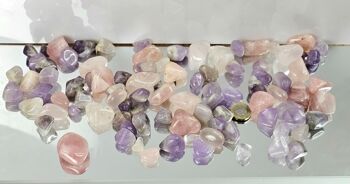 Pierres en cristal d'améthyste et de quartz rose, grand lot de 1 kg 1