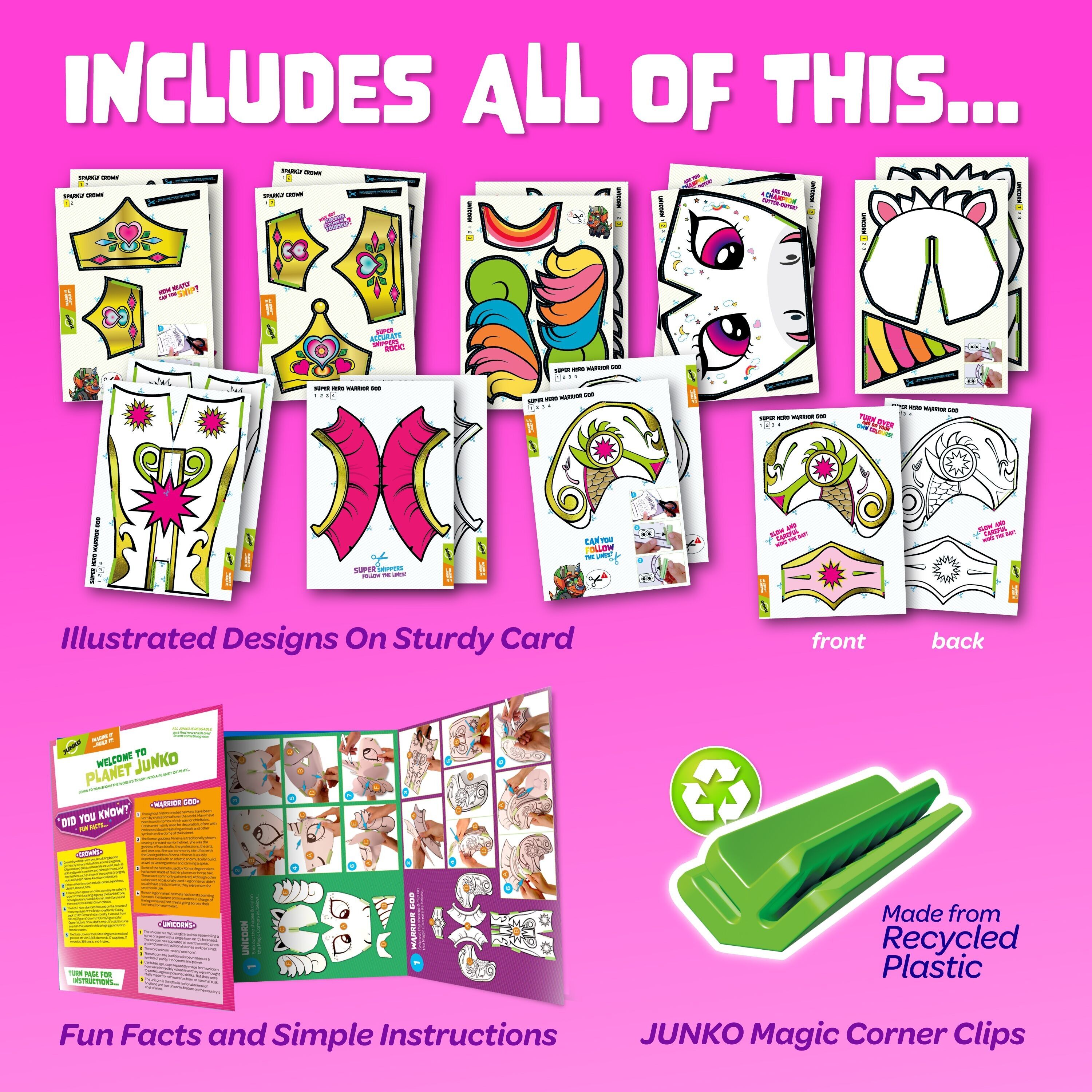 JUNKO Create Your Own Fantasy Headpiece - Eco-Friendly Craft Kit & Make-Believe Play