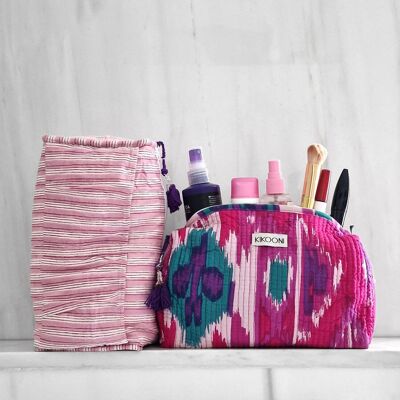 borsa cosmetica fatta a mano “Purple Ikat”